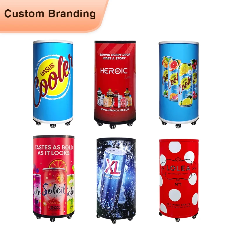 Meisda 65L popular round can barrel cooler SC65Y beverage cooler round fridge for supermarket