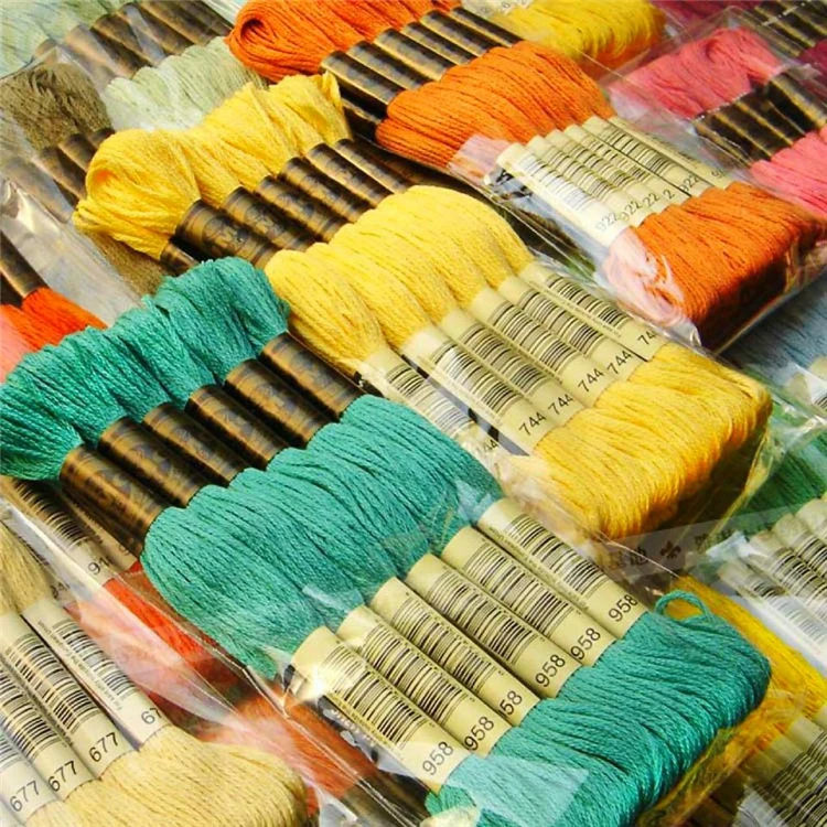 WT rainbow color embroidery floss 100 skeins per pack with cotton for cross stitch threads