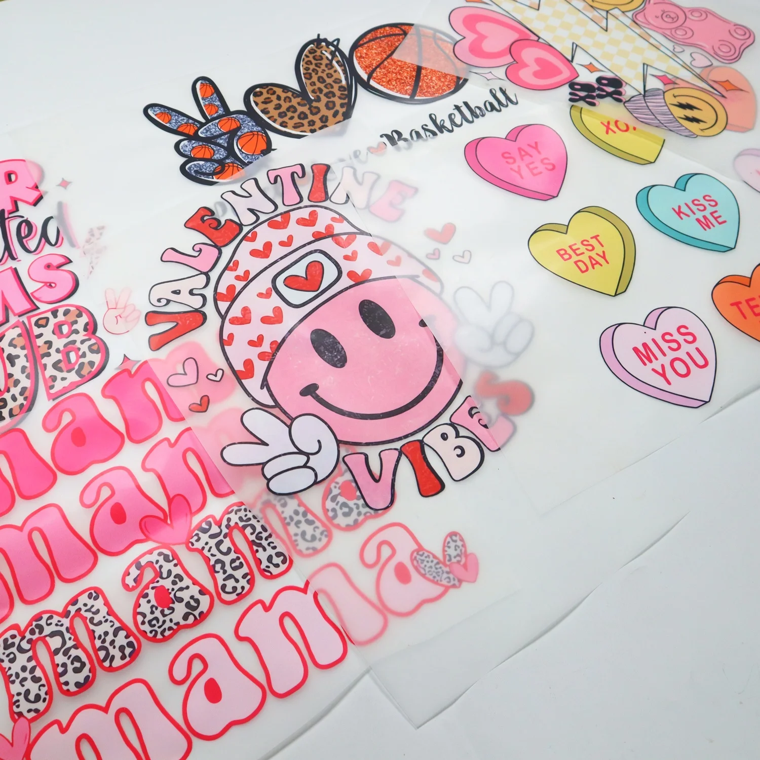 Custom Screen Printing Cute Holiday Transfer Sticker Valentines Day Designs Pattern Logo Plastisol Heat Transfer For T-Shirt