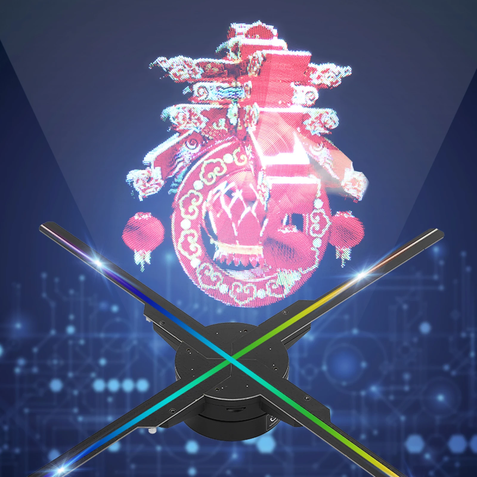 4 лопасти вентилятора 576 светодиодные лампы высокой четкости 3D голографический вентилятор проектор рекламная машина для рекламы