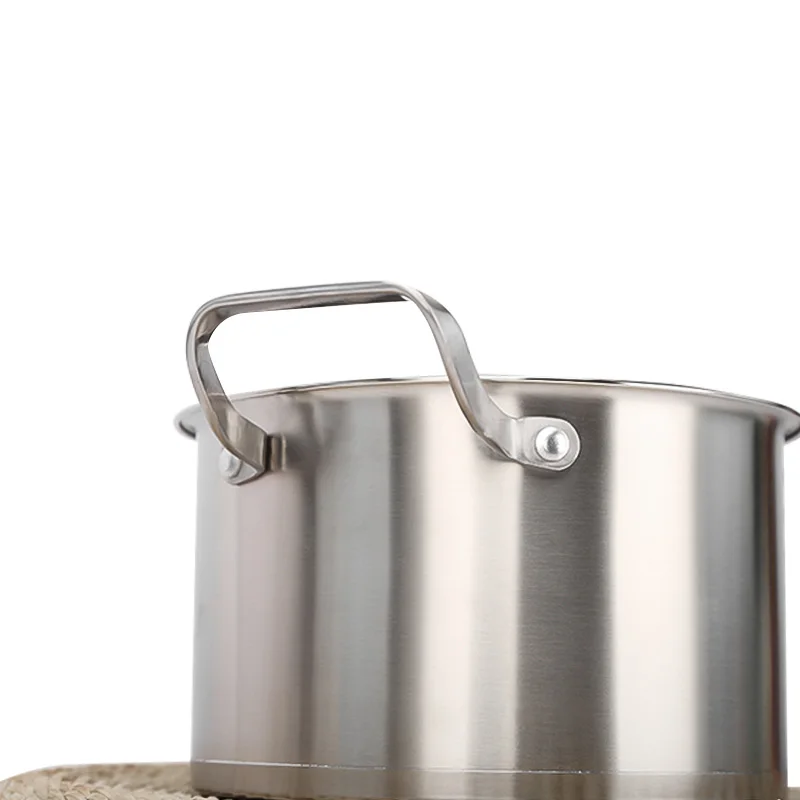 Серебристая стальная суповая кастрюля с трехслойным основанием из нержавеющей стали большая емкость для Пароварки