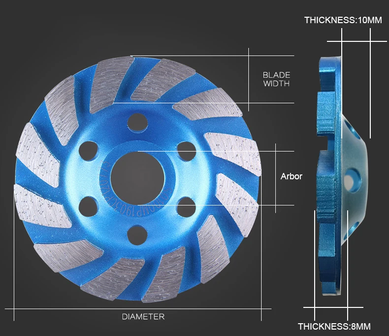 SONGQI Diamond Saw Blade Turbo Cup Diamond grinding wheel for abrasive concrete granite stone brick wall