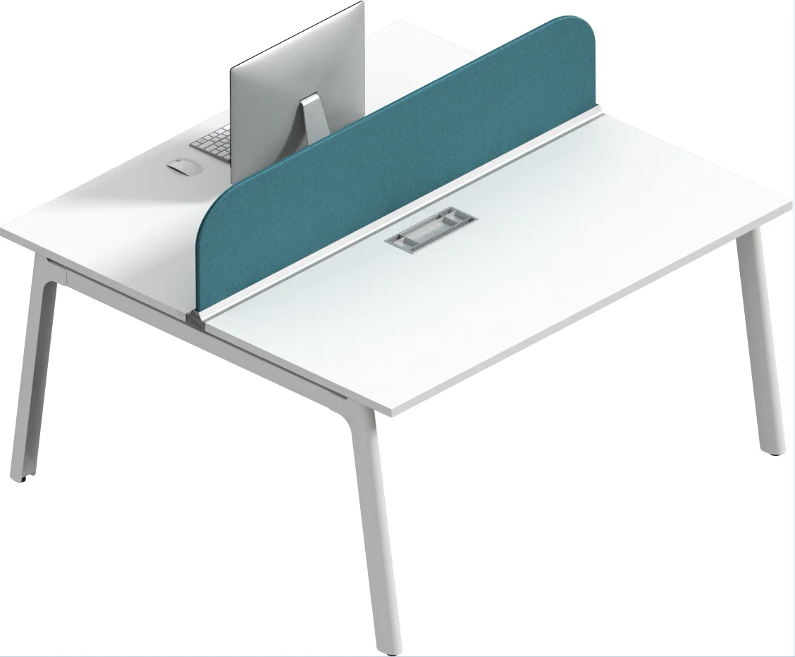 
one and two person using open office long reception nurse station display table live training class student table with panel 