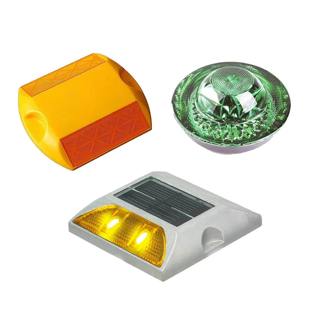 3M Strong yellow white cat eye tempered glass road stud light 360 degree reflective driveway road marking reflector factory