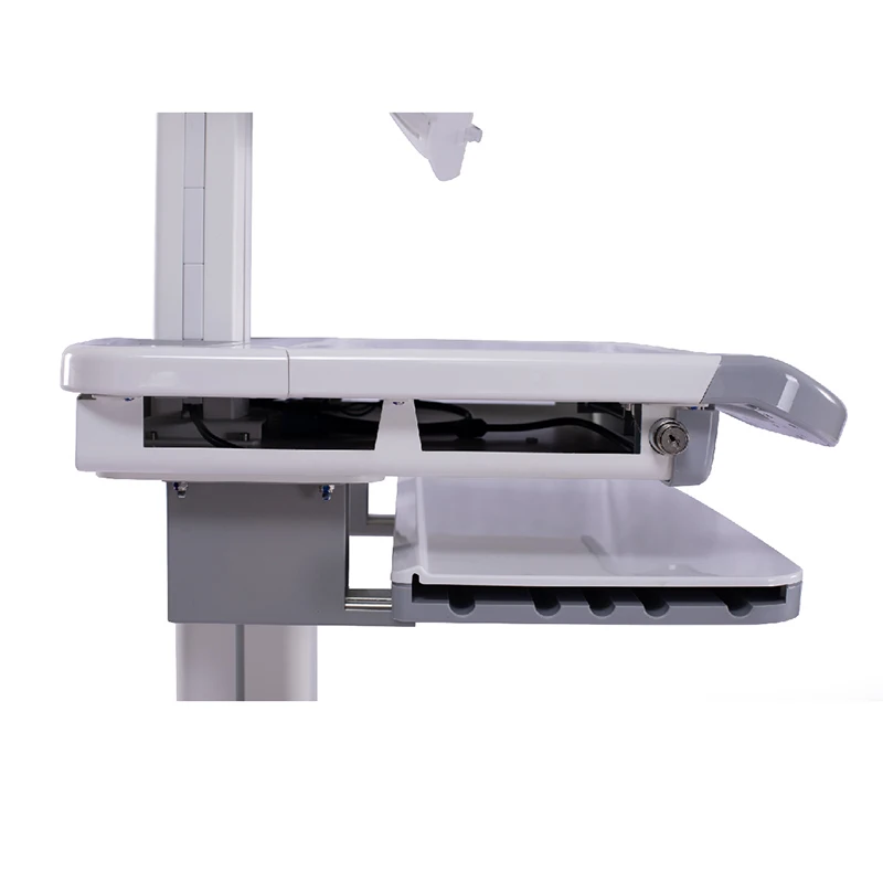 ABS Mobile Height Adjustable Nursing Mobile Trolley Medical Computer Trolley