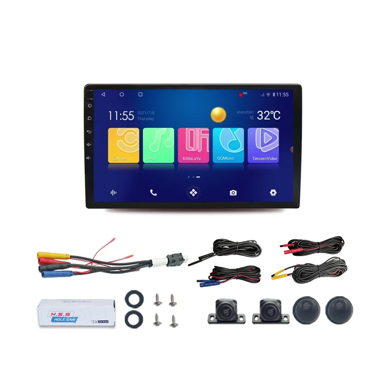 Wemaer 4+64G 9 Inch DPS Carplay 360 Degree Car Camera HD Multipurpose Media Radio Car Navigation 3D Android DVD Player
