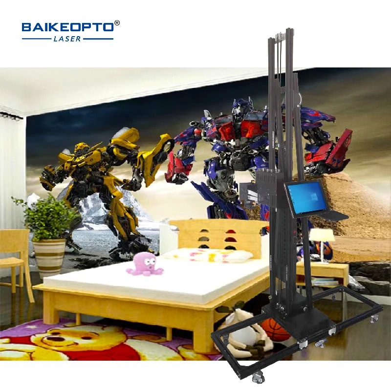 3D UV Vertical Black Track For Different Wall Surface Touch Screen Wall Painting Printer Machine