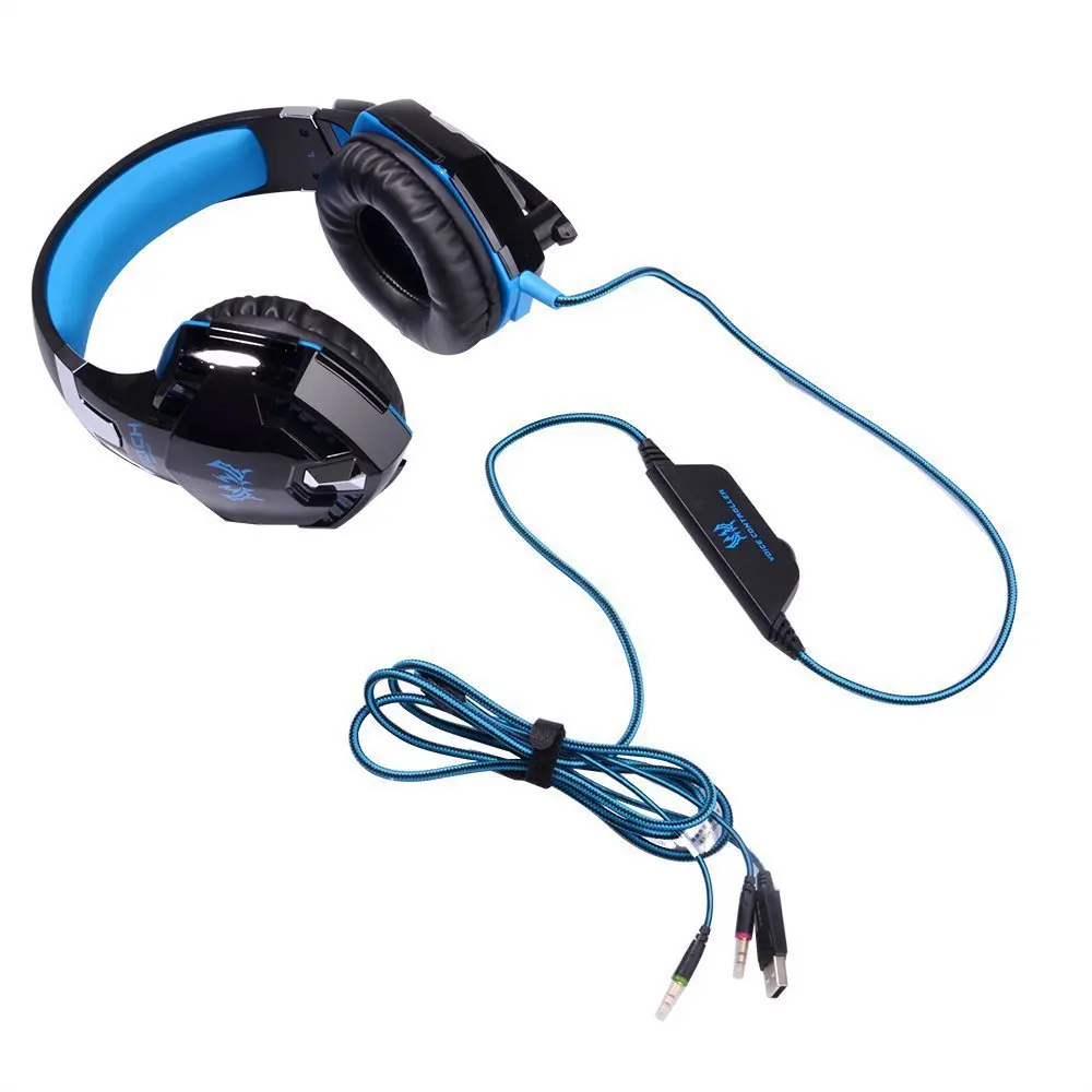 Wholesale China factory price G2000 Noise Cancelling Gaming Headphones with Mic Led Light Over Ear Wired Headset For PC Game