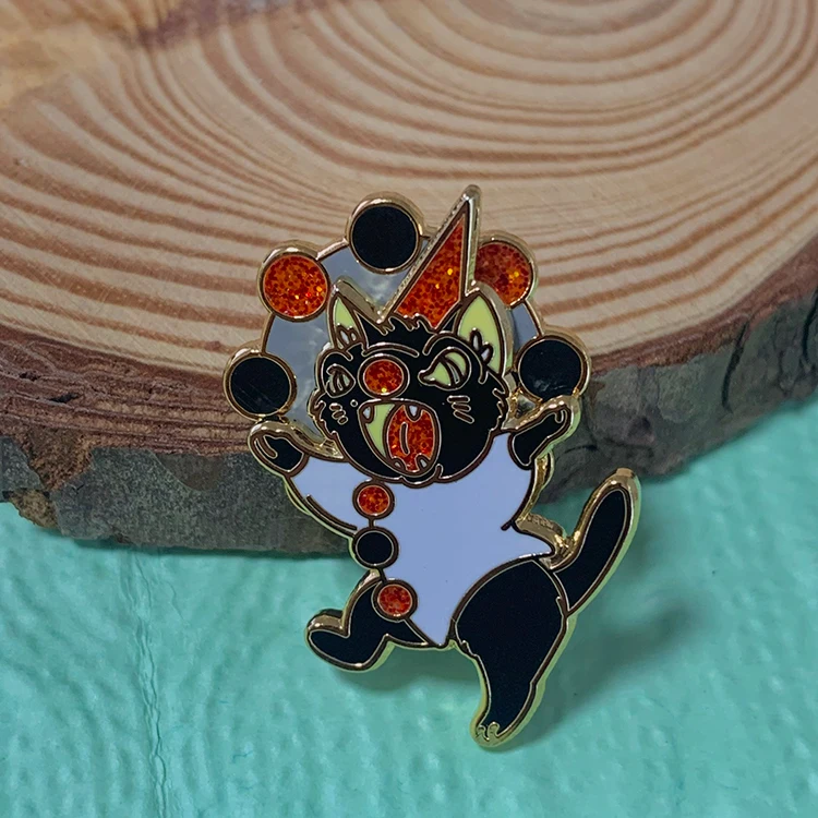 Custom Your Design Gold Plating Rotate Sliding Pins Medal Spinning Medal Spin Enamel Pins