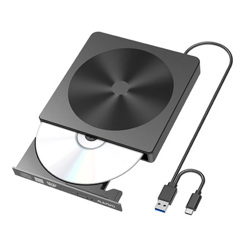 USB 3.0 &Type C DVD Drive, CD Burner Driver Drive-free High-speed Read-write Recorder, External DVD-RW Player Writer Reader