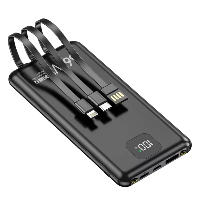 66w Pd Fast Charging Power Bank Battery 20000mah 10000mah Portable Charger Powerbanks With Charging Cable for huawei for apple