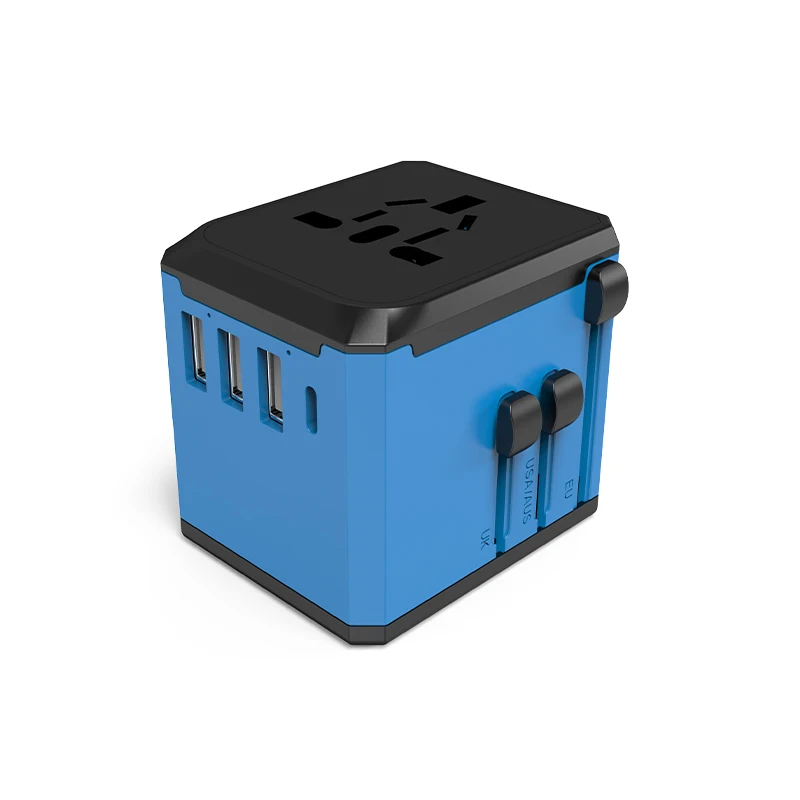 4USB+Type C Ac Converter Plug Universal Travel Adapter Converter ABS Travel Adapter