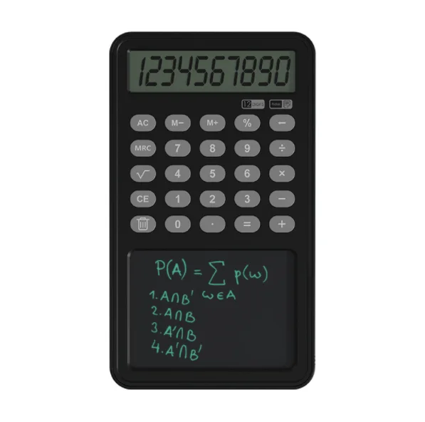12 digit LCD Display Memo Pad Notepad Calculator With Writing Tablet