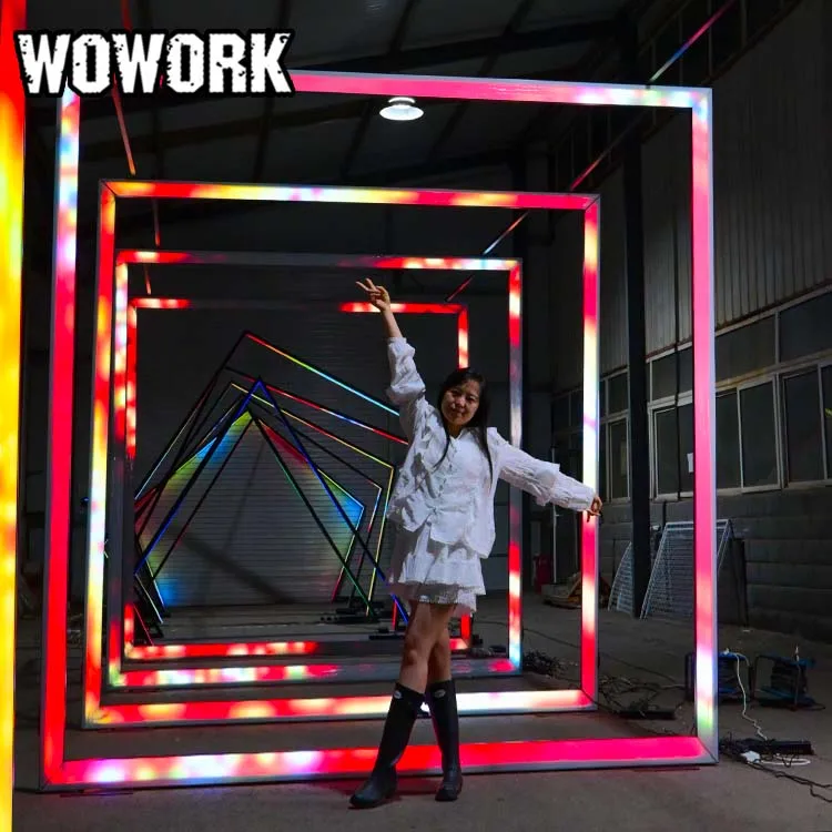 WOWORK оптовая продажа 4 фута металлическая RGB неоновая яркая буква для украшения свадебной вечеринки