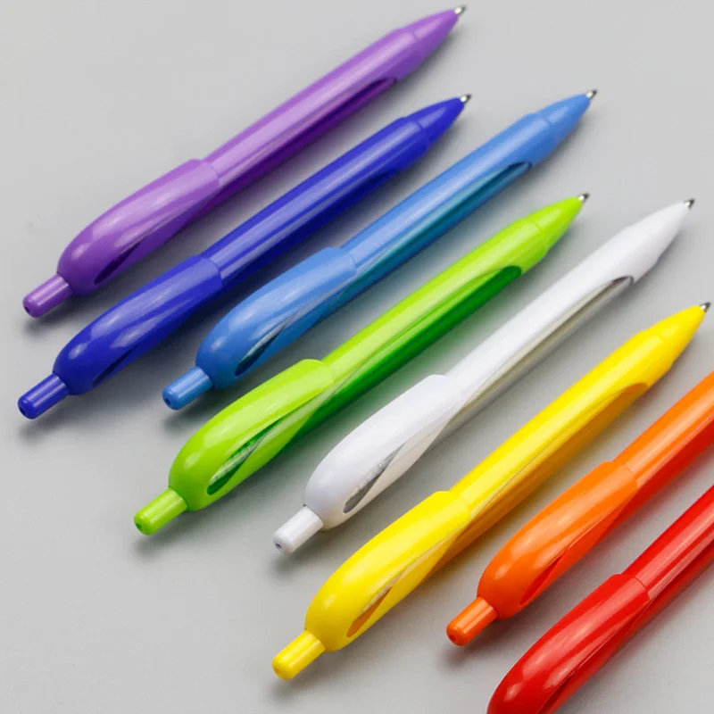 New Eco-friendly ABS Material Office Pens Colorful Rubber Grip Plastic Barrel Ballpoint Pen Office Stationery