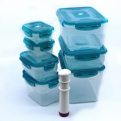 
7 pieces plastic Rectangular Vacuum Sealing Food Storage Containers with pump 