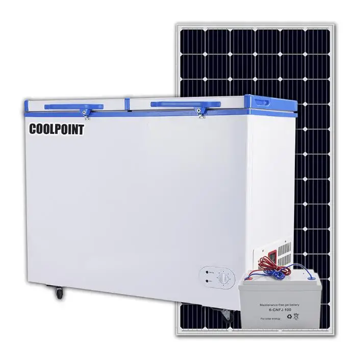 258 Liters Solar-Powered Chest Freezer,  Double Temperature Solar Freezer