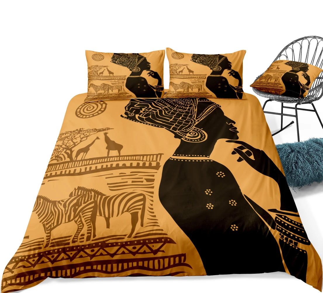 
High Quality 2021 Printed Microfiber Bed Sheet Blanket Home African Duvet Cover 