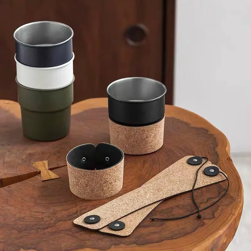 Ready stocks PU Leather Cup Sleeve Easy Cork  and Leather Water Bottle Carrier Leather Cup Iced  Hot Protector Cup Sleeve