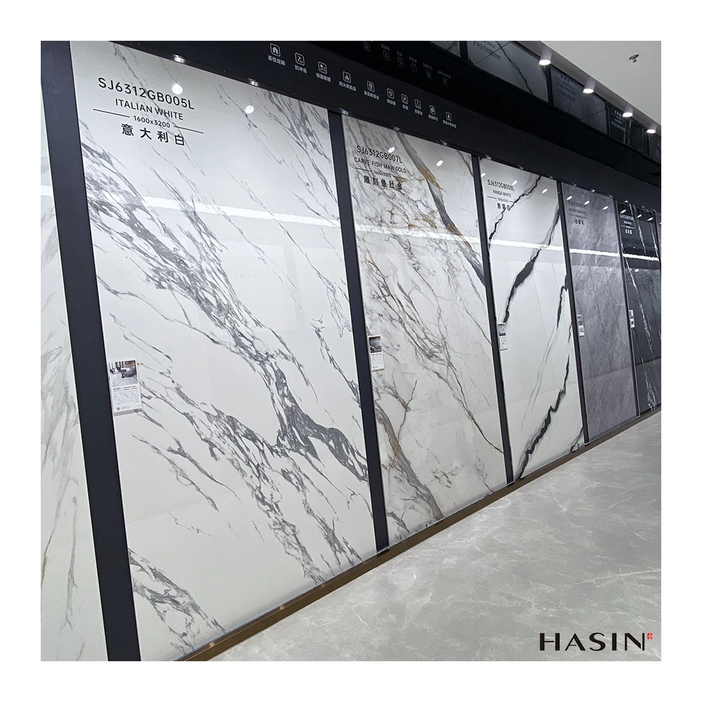White Ceramic Luxury Modern Wall Tile Kitchen Backsplash Sintered Stone Polished Glazed Porcelain Marble Big Tile Slab