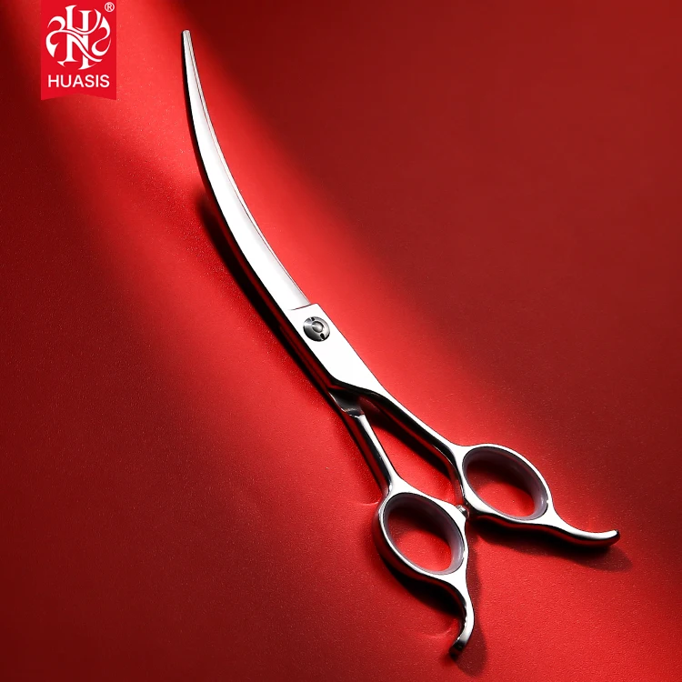 AR-70DQ Professional Big Curved Scissors for PET Groomers Cats Trimming Shears with Symmetrical Handle 7inch SUS440C
