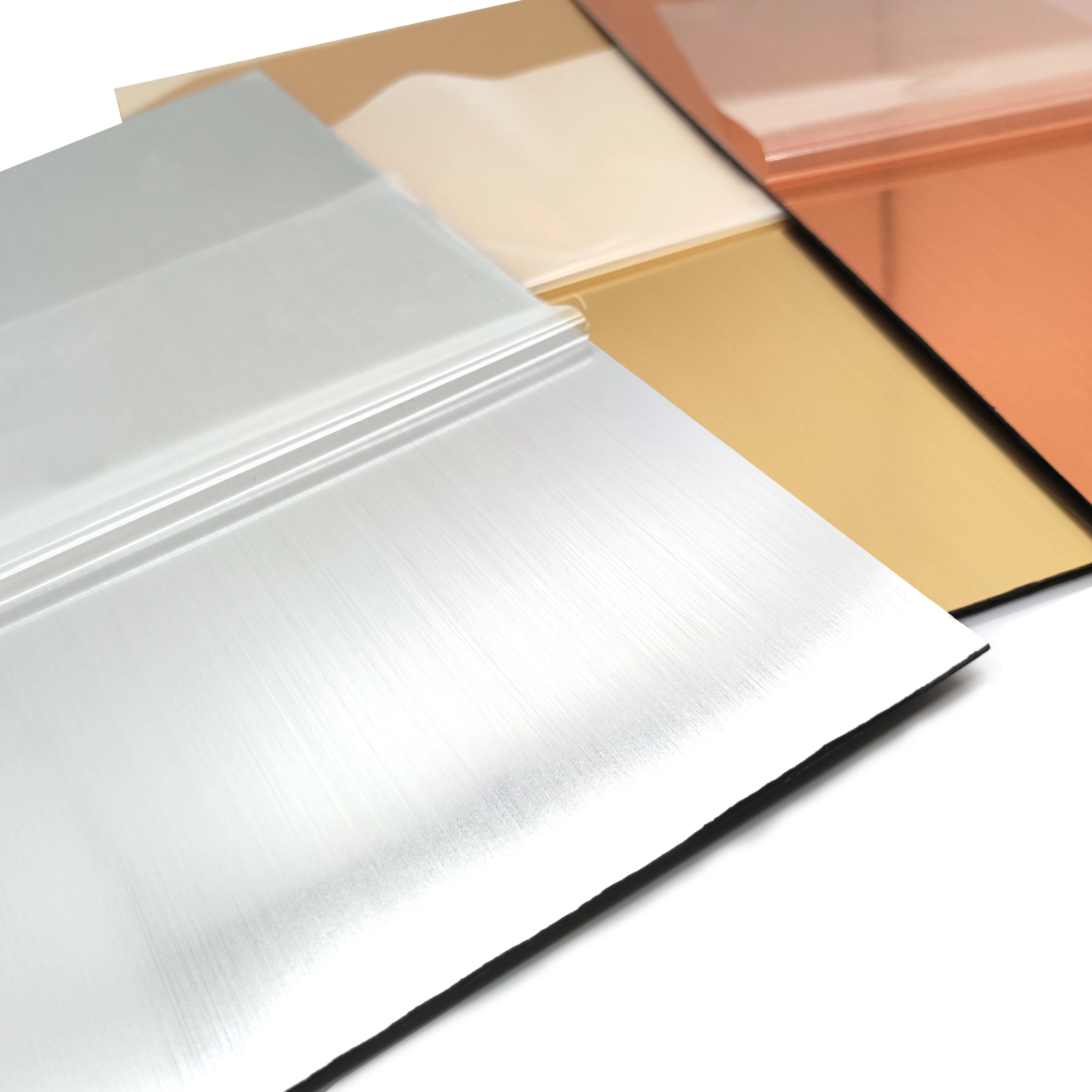 Factory Direct Sale Brushed Silver / Brushed Gold / Brushed Rose Gold Two-color Butadiene ABS Sheet