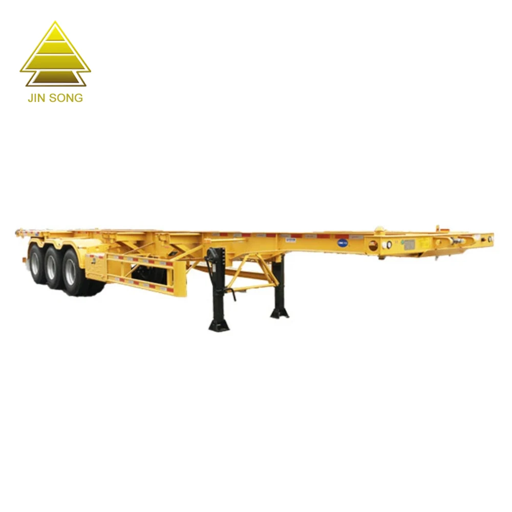 Manufacturer Tri-Axle 20/40 foot Flatbed Cargo Container Skeleton/Skeletal Semi Truck Trailer