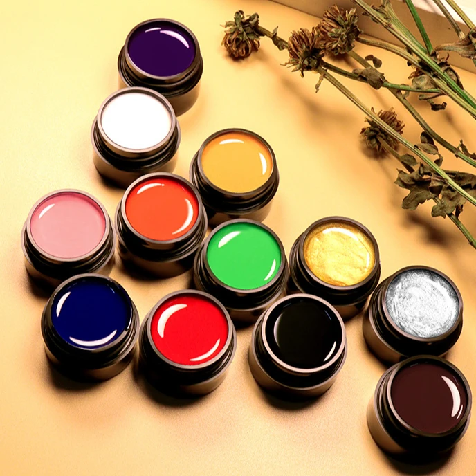 Tani High Quality Private Label Soild Color 12-color Nail Art Glue Esmaltes Semipermanentes UV Gel Nail Polish