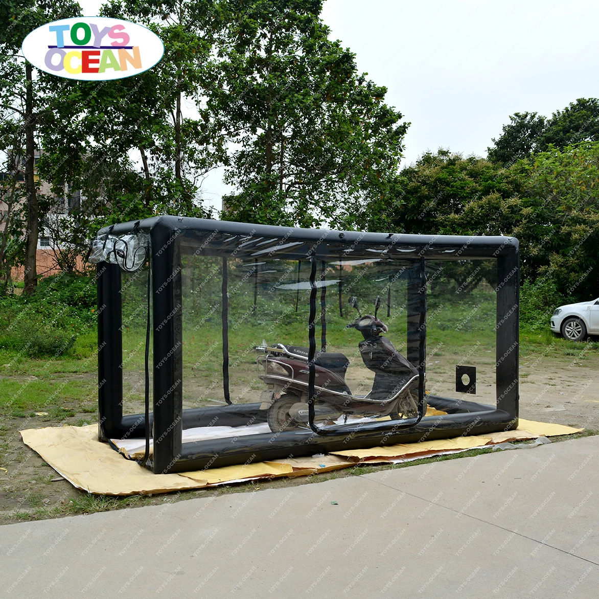 Custom Small Car Tent Motorcycle Inflatable Garage Tent Transparent Car Cover For Sale
