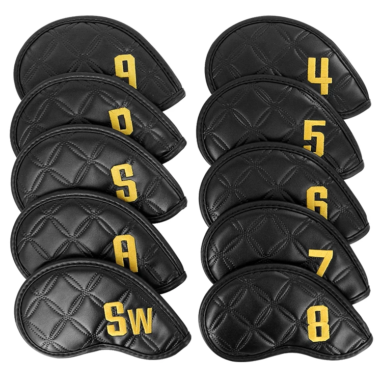 Pu Leather Iron Head Cover Golf Club Headcover Custom Made Golf Iron Head Cover Kit Golf Headcover Sets