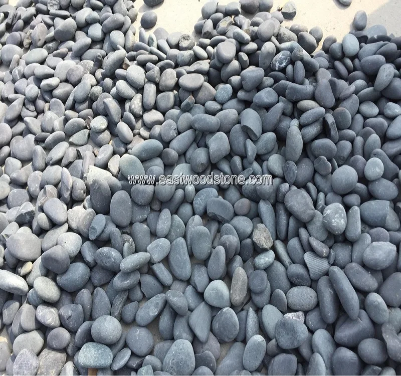 Черный мексиканский пляжный камень для ландшафтного дизайна