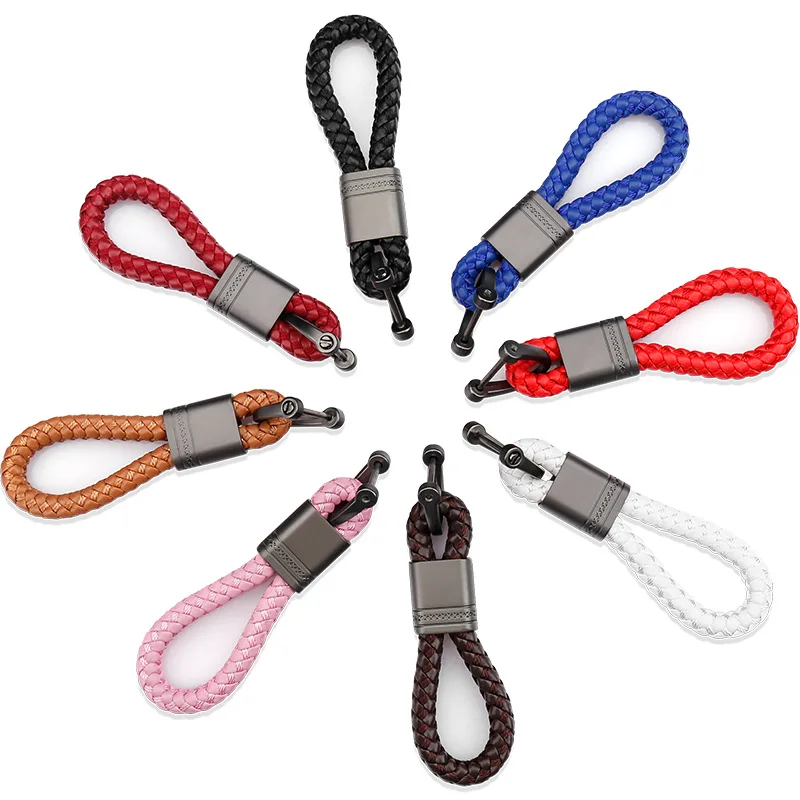 Car Hand-Knitted Rope Keychain Universal Multiple Colors Optional Length Two Keychains For Men And Women To Hang On The Waist