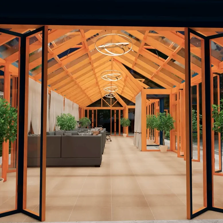 House Veranda 4 Season Glass Popular Garden Late Design Aluminum Frame Glass Modern Villa Outdoor Tempered Glass Triangle CN;GUA