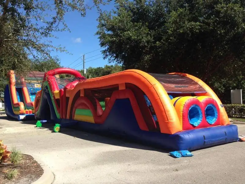 
Commercial Inflatable Warrior Dash air jumping Obstacle Course for sale 