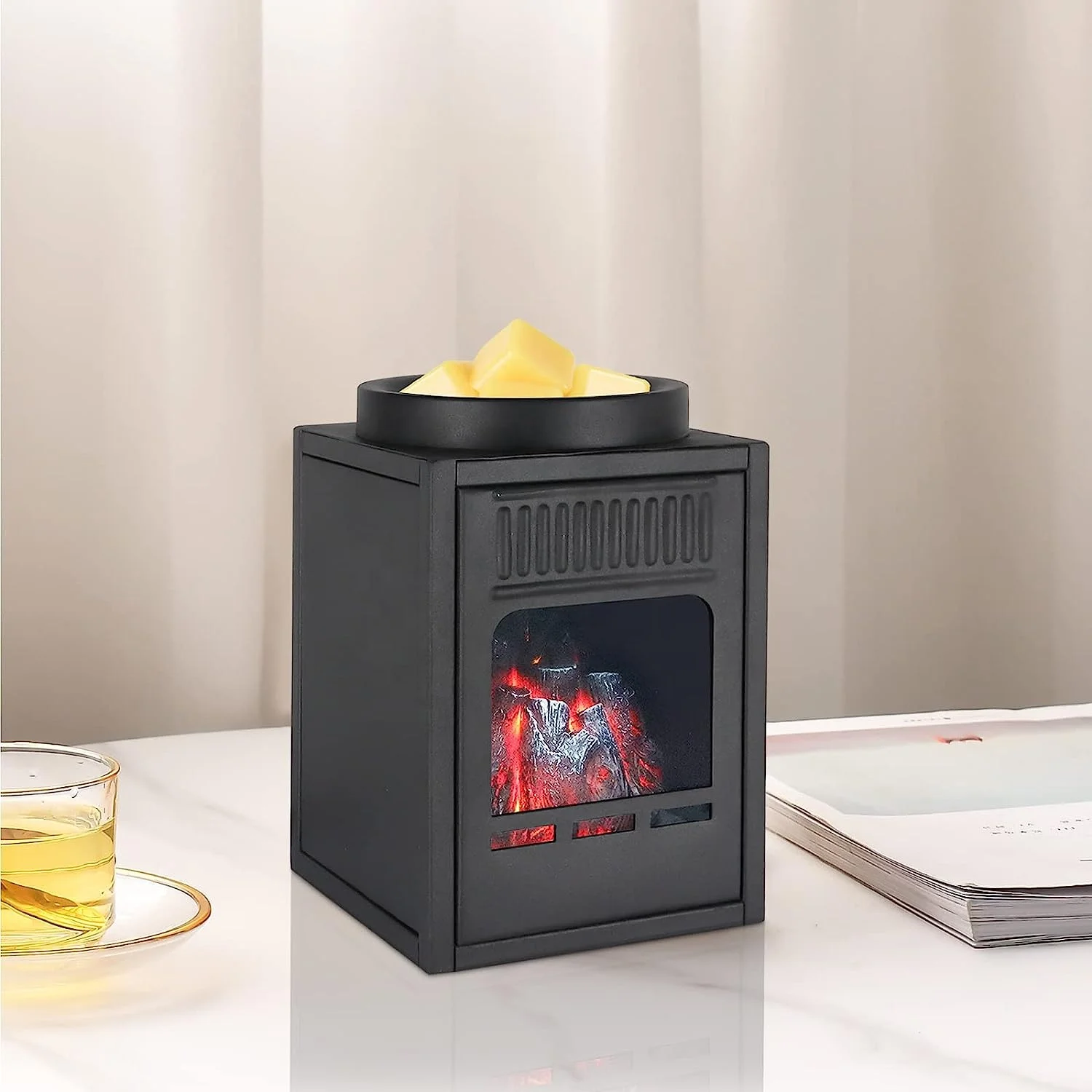 New Arrival Electric Metal Frame Stove Style Scented Candle Tart Wax Warmer With Touch Control Function For Home