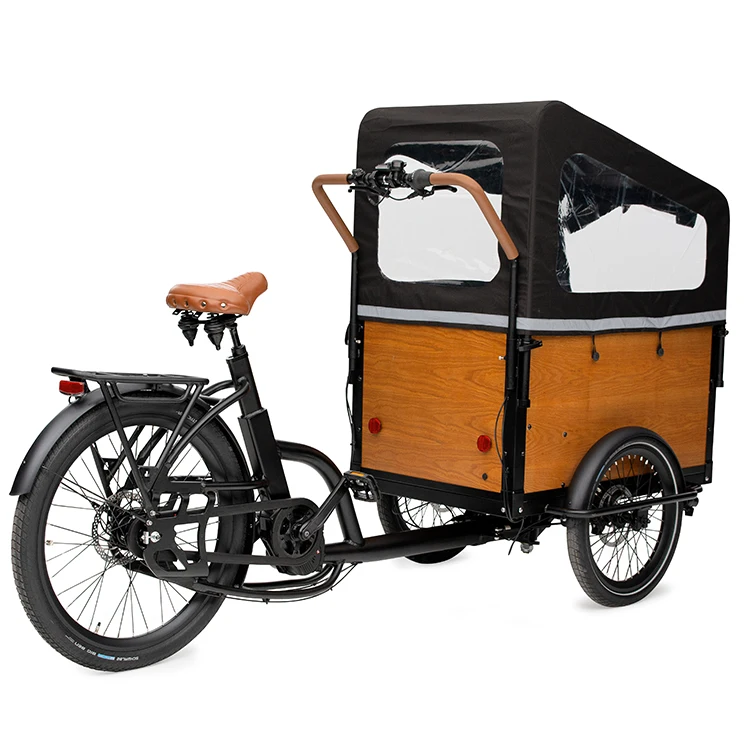 2022 Classic 3 Wheels Electric Cargo Bike Tricycle Customized Carrying Kids Family Pedal Adult Cargo Bike e bakfiets