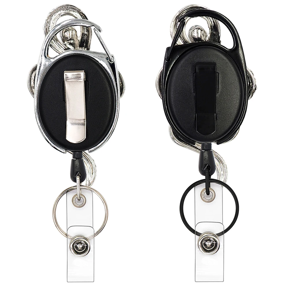 Amazon NEW upgrade luxury crystal Rhinestone diamonds micro paved  keychain buckle Retractable Jewelry ID Card holder badge reel