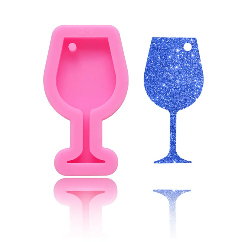 Diy silica gel glass mirror resin glass key chain mold crystal goblet sugar cake baking silicone mold