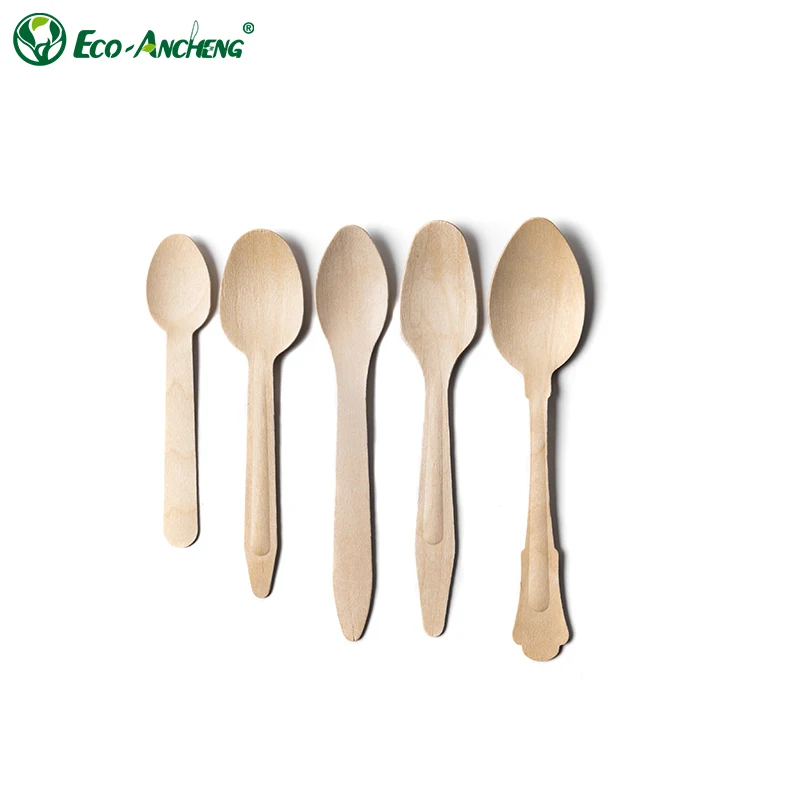 Производитель одноразовых деревянных столовых приборов натуральная Березовая деревянная ложка для мороженого