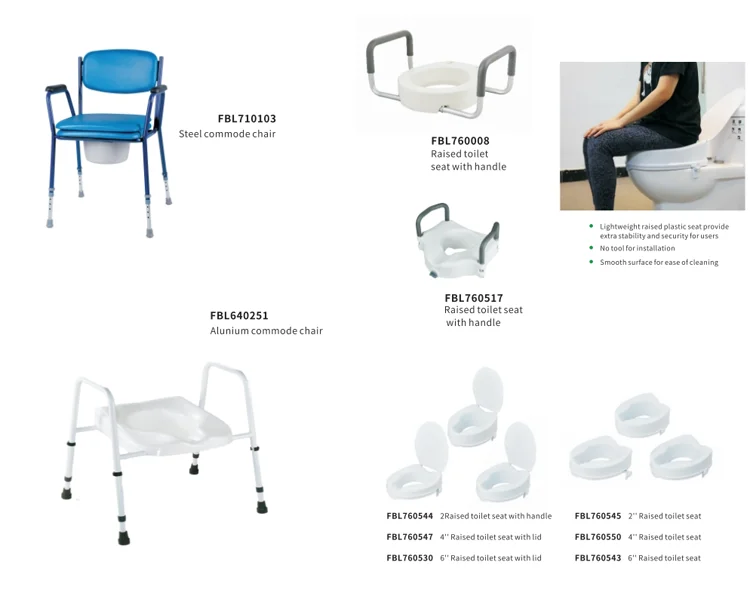 Bliss Medical Equipments Portable Potty Chair Adult Bedside Commode Toilet Chair For Elderly