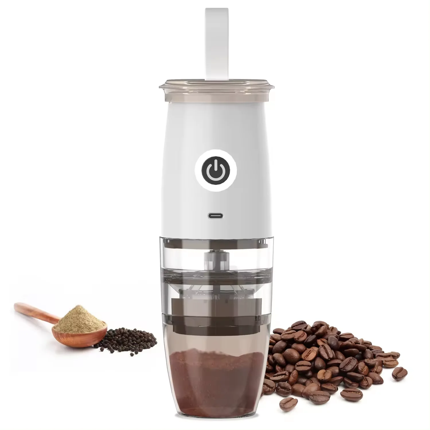 Mini portable stainless steel body cafe coffee tools ceramic burr five adjustable manual coffee grinder mill