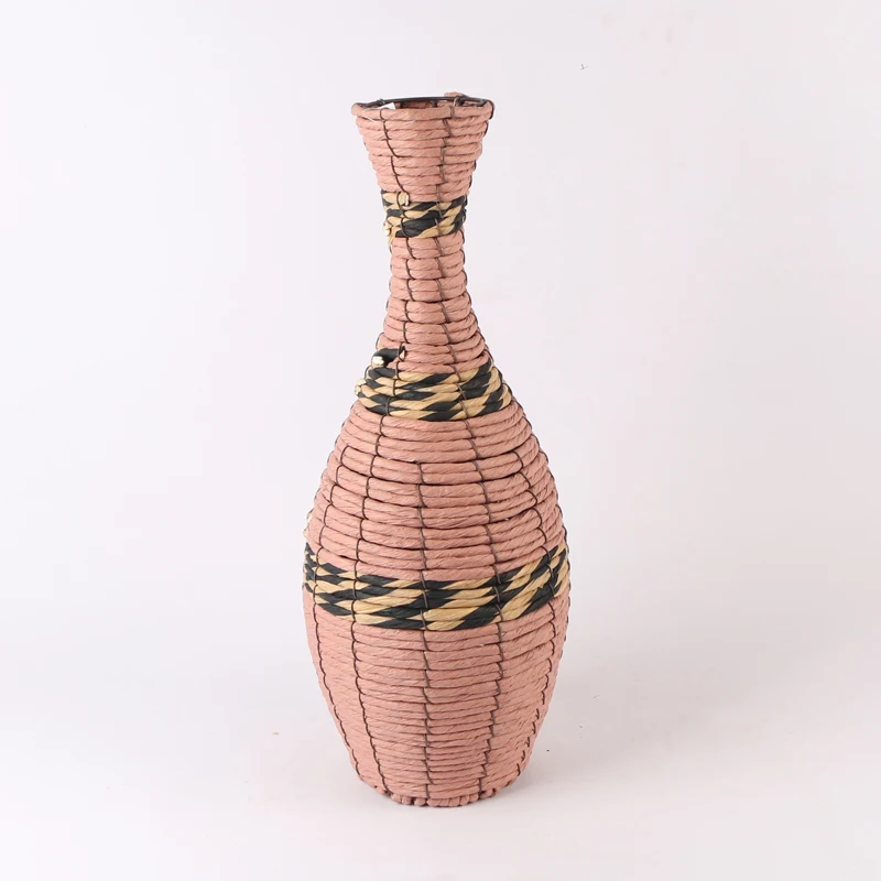 Morden Luxury Handmade Art Craft  Height indoor pots decorative flower vases rattan wicker plant pots for home decor