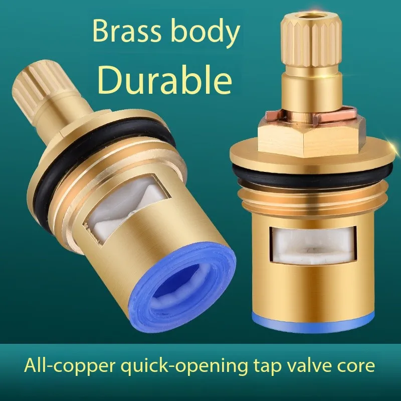 Faucet fittings copper fast open ceramic valve core hot and cold water shower faucet cartridge