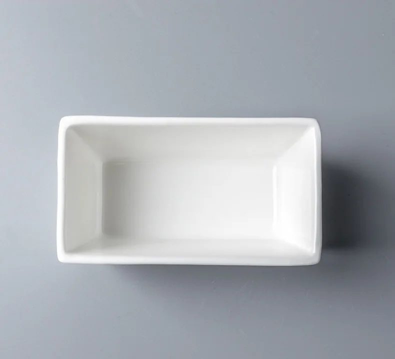 Wholesale cafe 4.25 inch flat bottom rectangular type square sugar ceramic jar