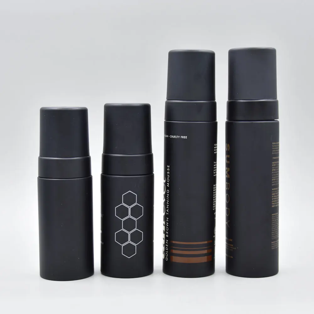 Unique Design Frosted Empty Foam Bottle 200 ml  Black Plastic Hair Salon Spray Bottle 150 ml 200 ml  Round Matte Spray Bottle