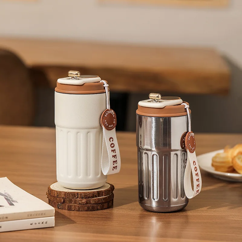 New intelligent temperature display 316 stainless steel insulated cup coffee mug with lid handle customizable logo
