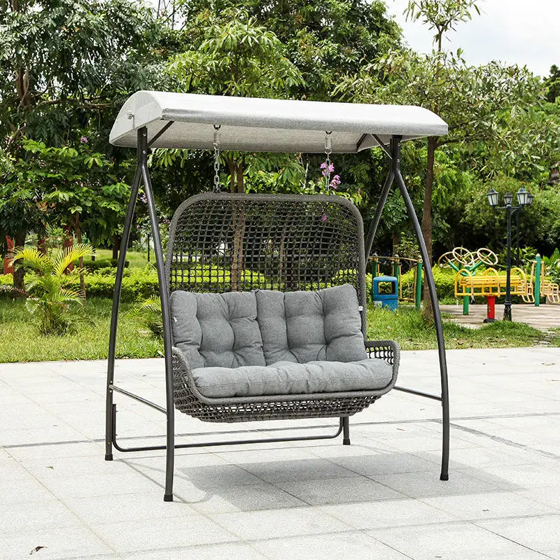 Most Popular Double Swing Chair Outdoor Garden Furniture Hanging Egg Chair With Comfortable Cushions