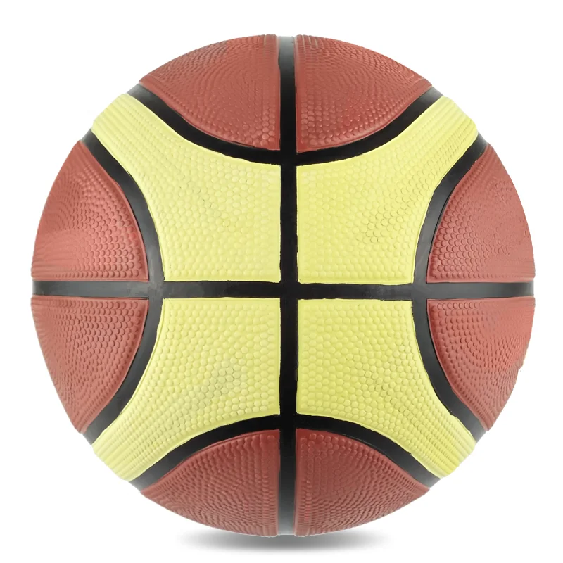 Factory Wholesale Customized Logo 12 Panel Cheap Inflatable Rubber Basketball Ball