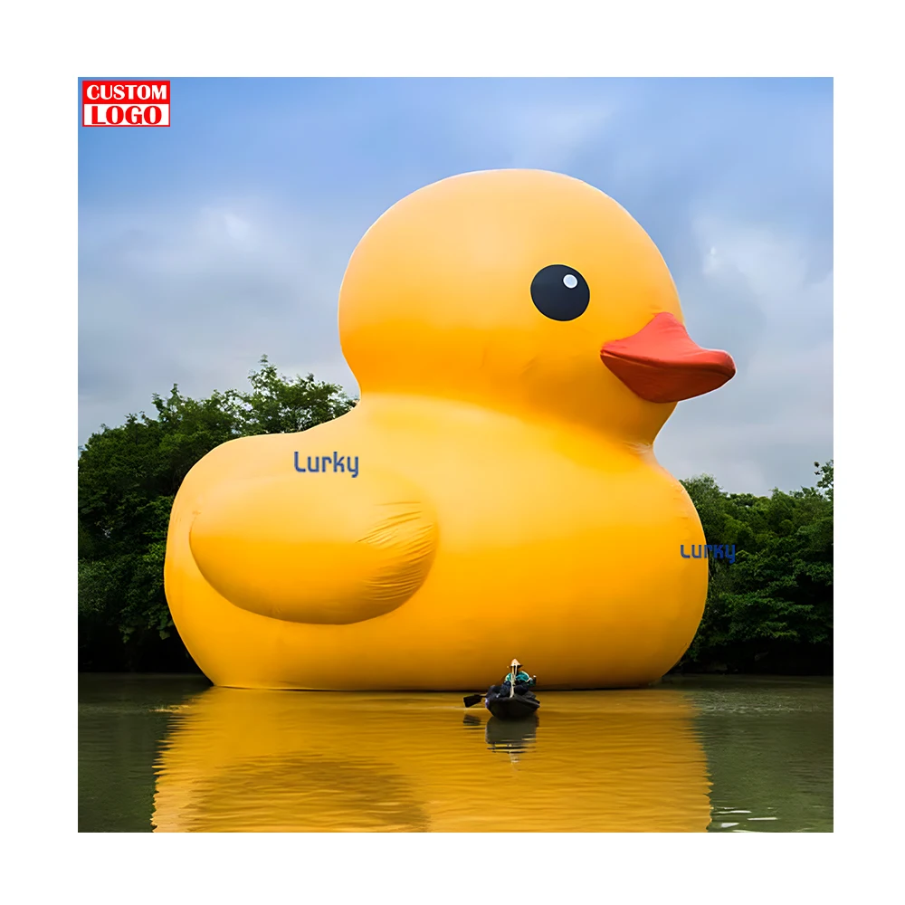 Inflatable yellow animal duck with sunglasses and wings promotion for advertising