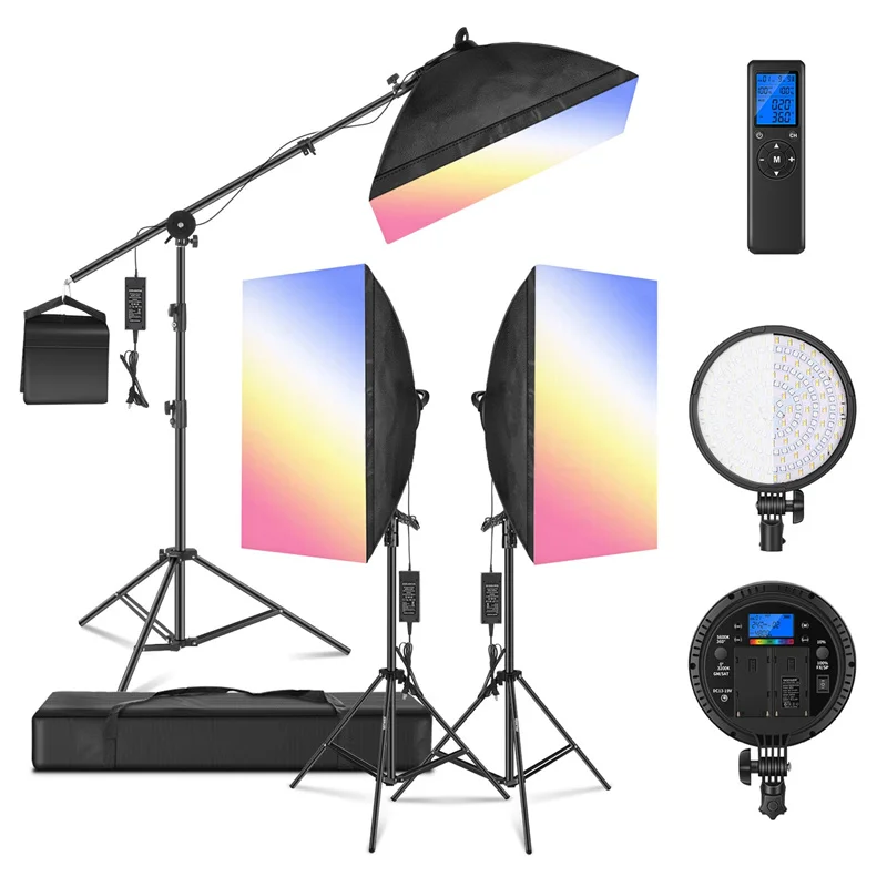 RGB LED Softbox Multifunctional Photography Lighting Kit for Video Studio